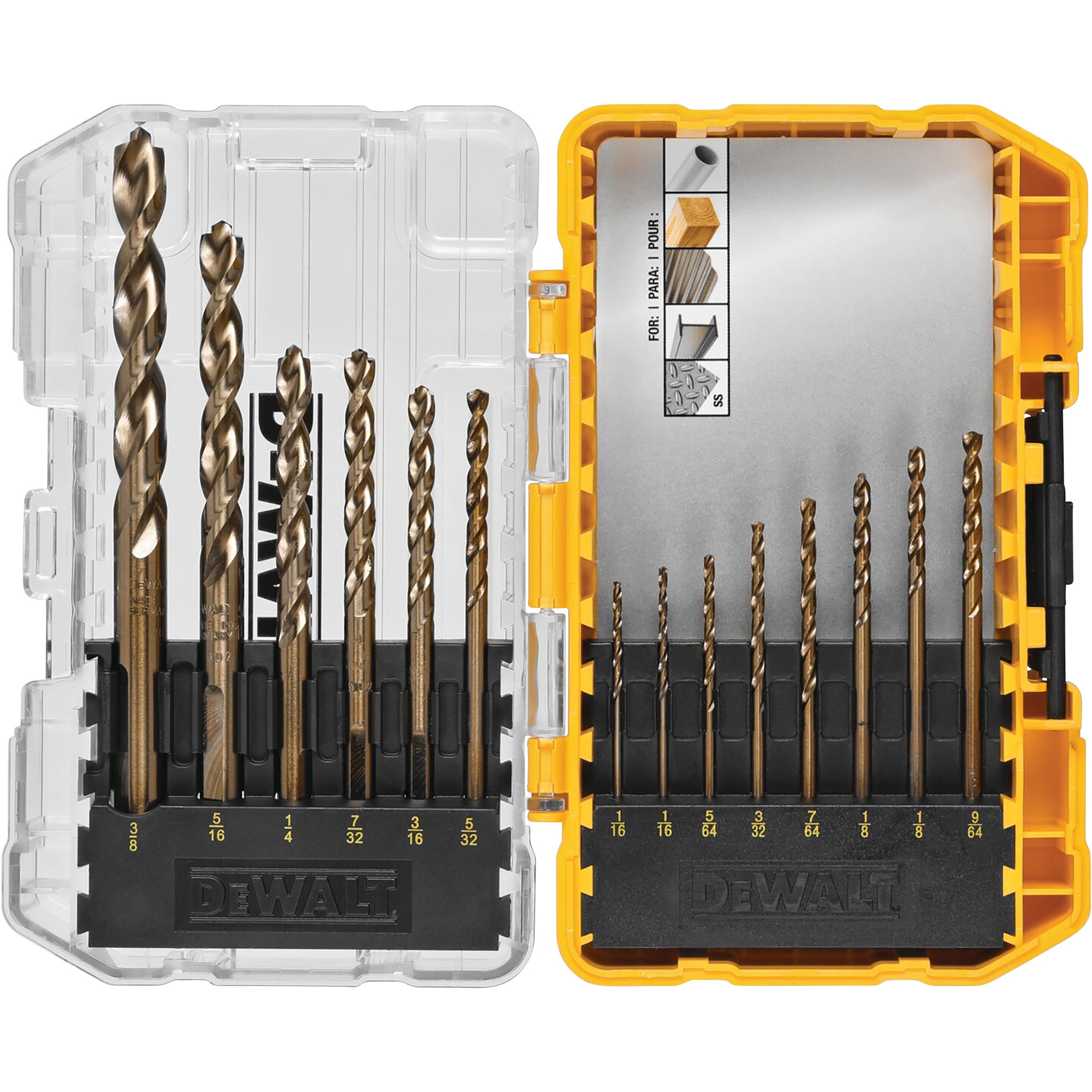 DeWalt DWA1240 14 Piece Industrial Cobalt Drill Bit Set
