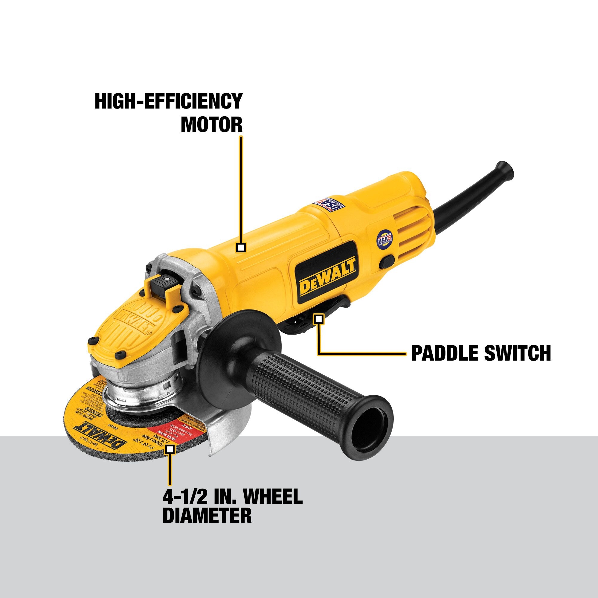 DeWalt DWE4120W 4 1 2 In Paddle Switch Small Angle Grinder