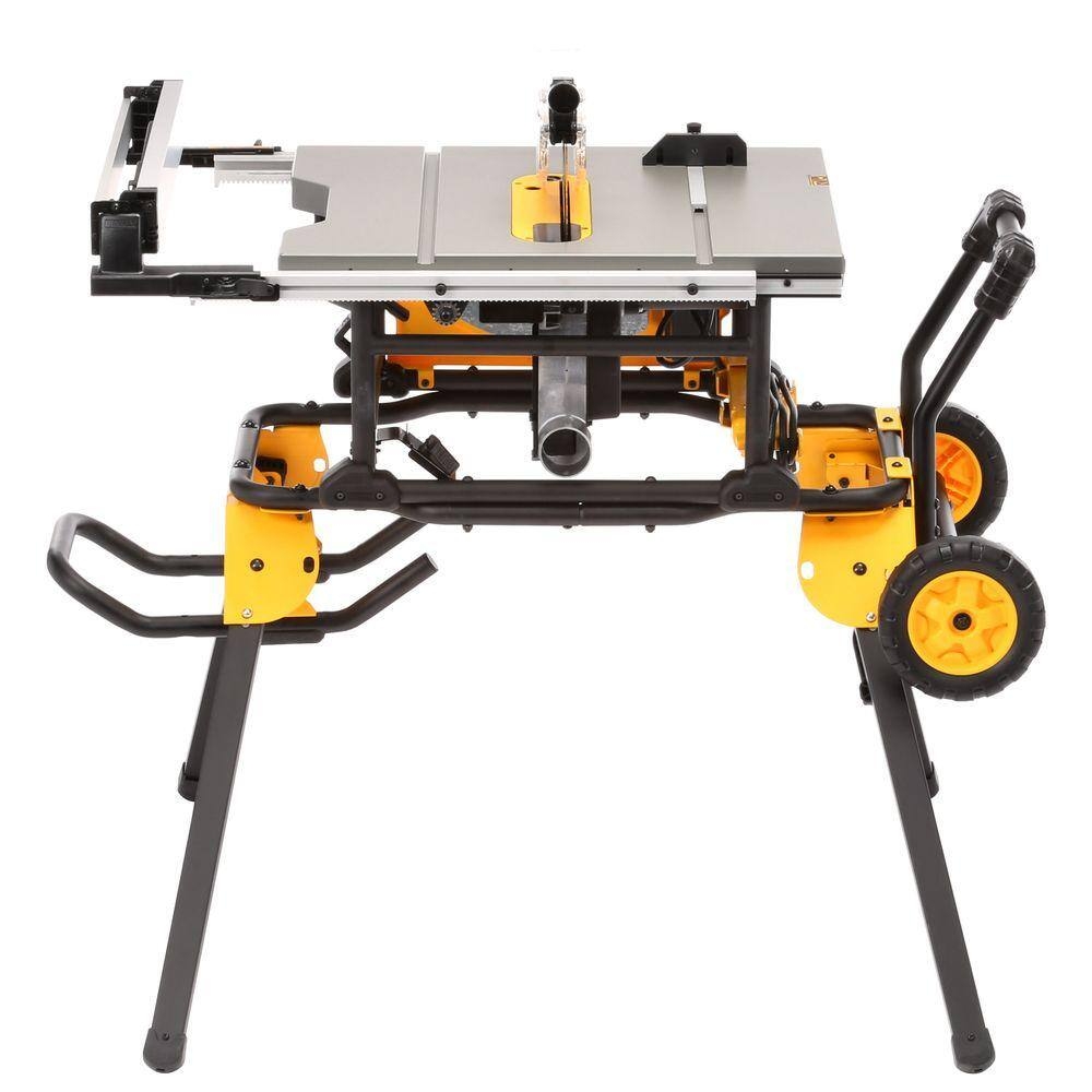 DEWALT DWE7491RS 15 Amp Corded 10 In Job Site Table Saw With Rolling Stand Discounttoday