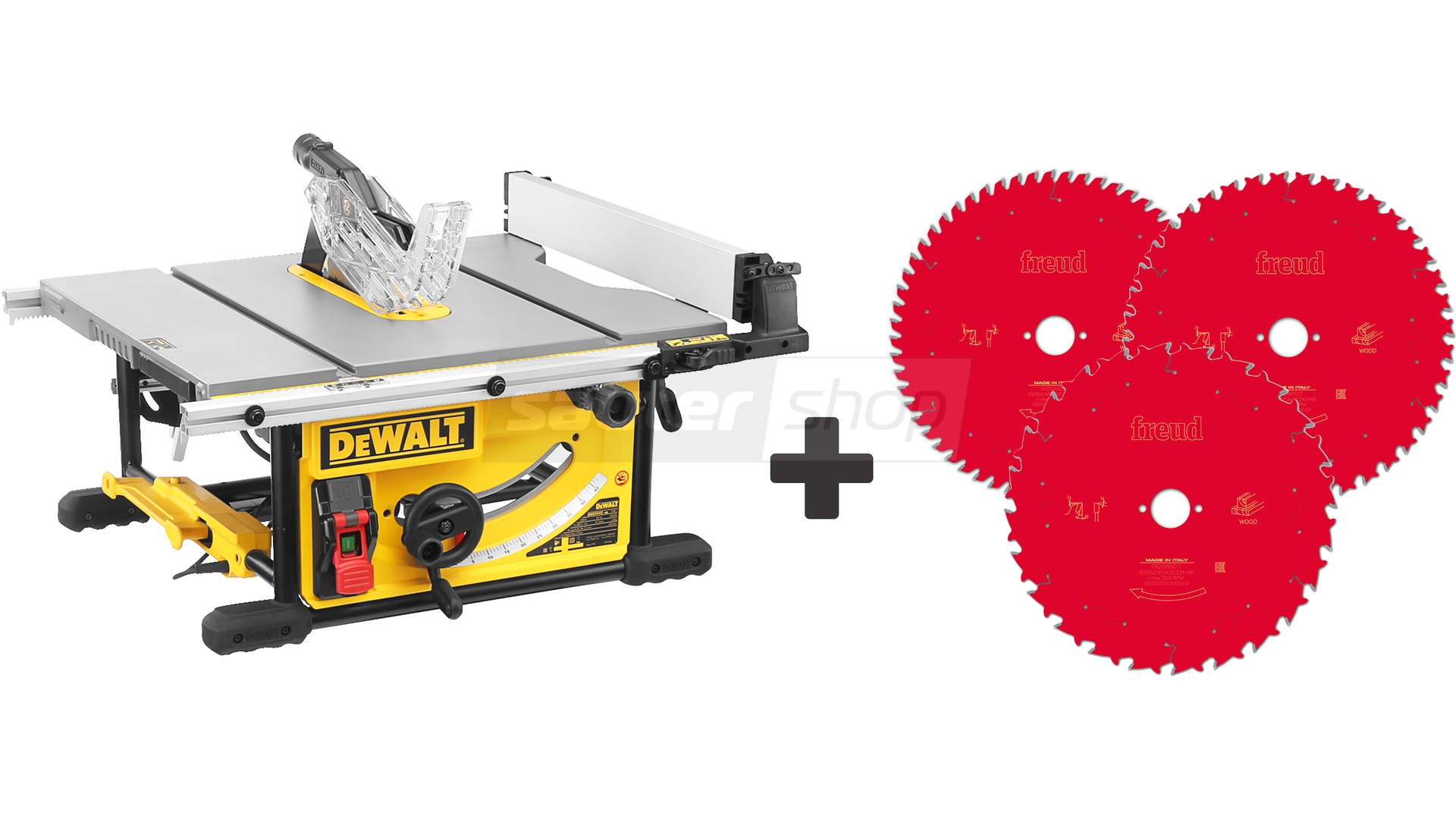 dewalt table saw blade size
