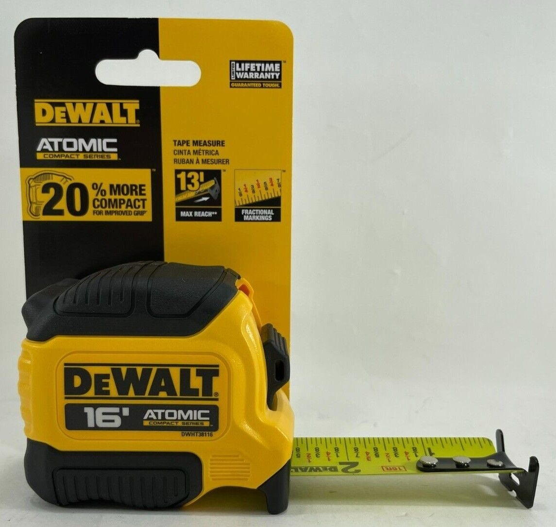 DeWalt DWHT38116S ATOMIC X 1 1 8 In Tape Measure 16 Ft 