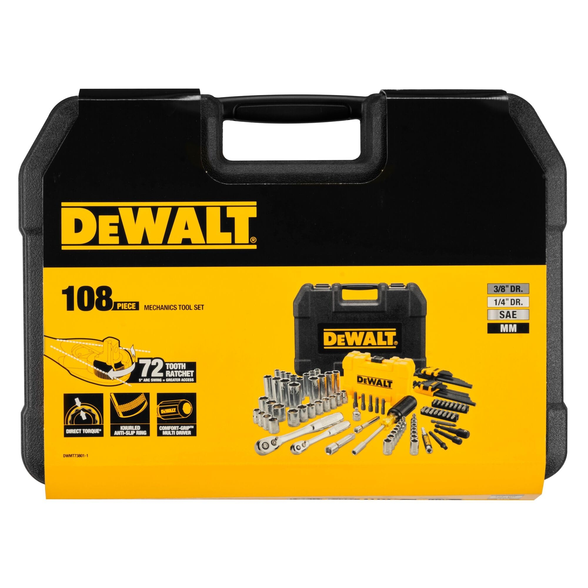 DeWALT DWMT73801 1 108 Piece Metric Imperial 1 4 Inch 3 8 Inch 