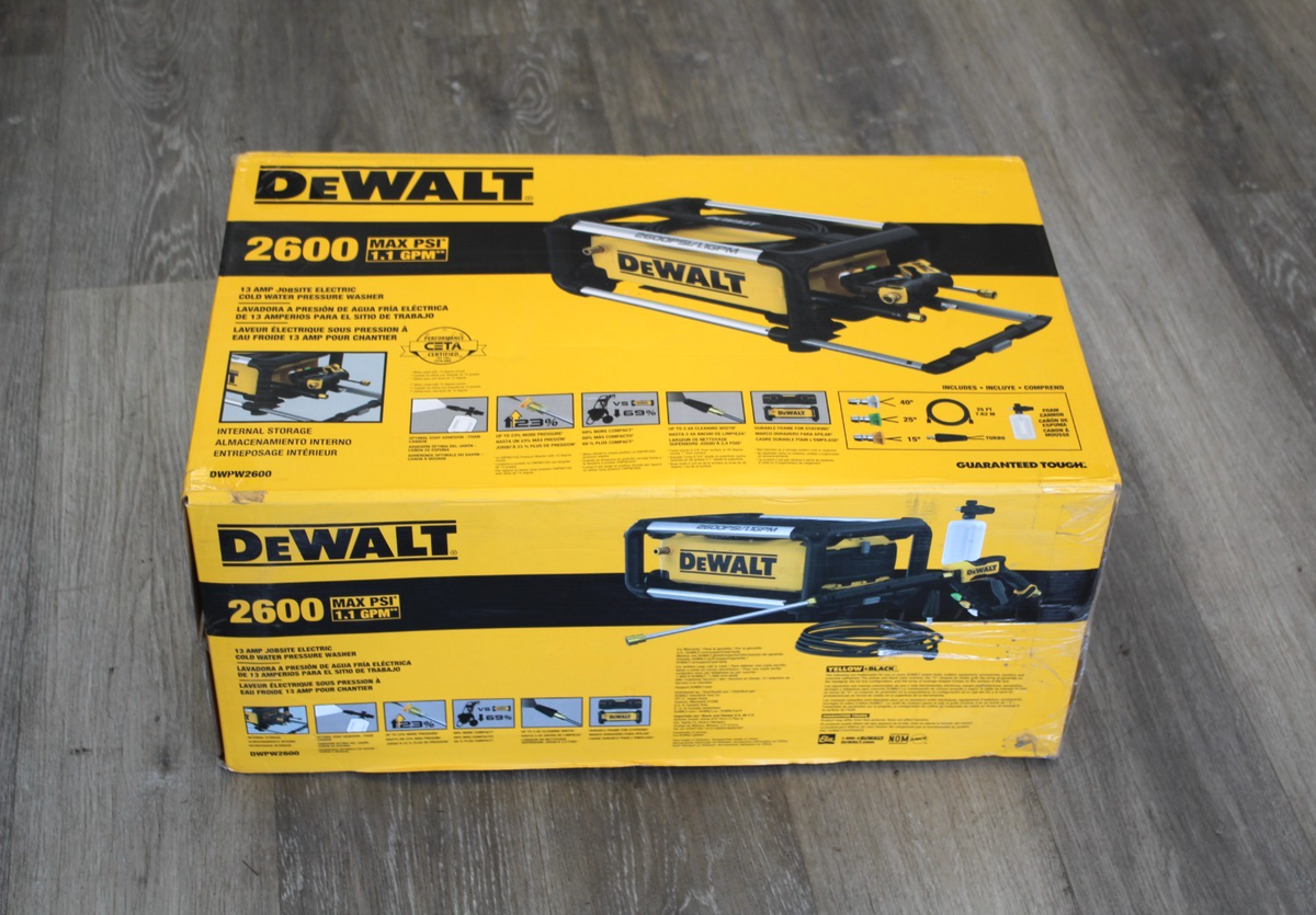 Dewalt DWPW2600 2600 PSI 1 1 GPM 13 AMP Jobsite Electric Pressure Washer For Sale Online EBay