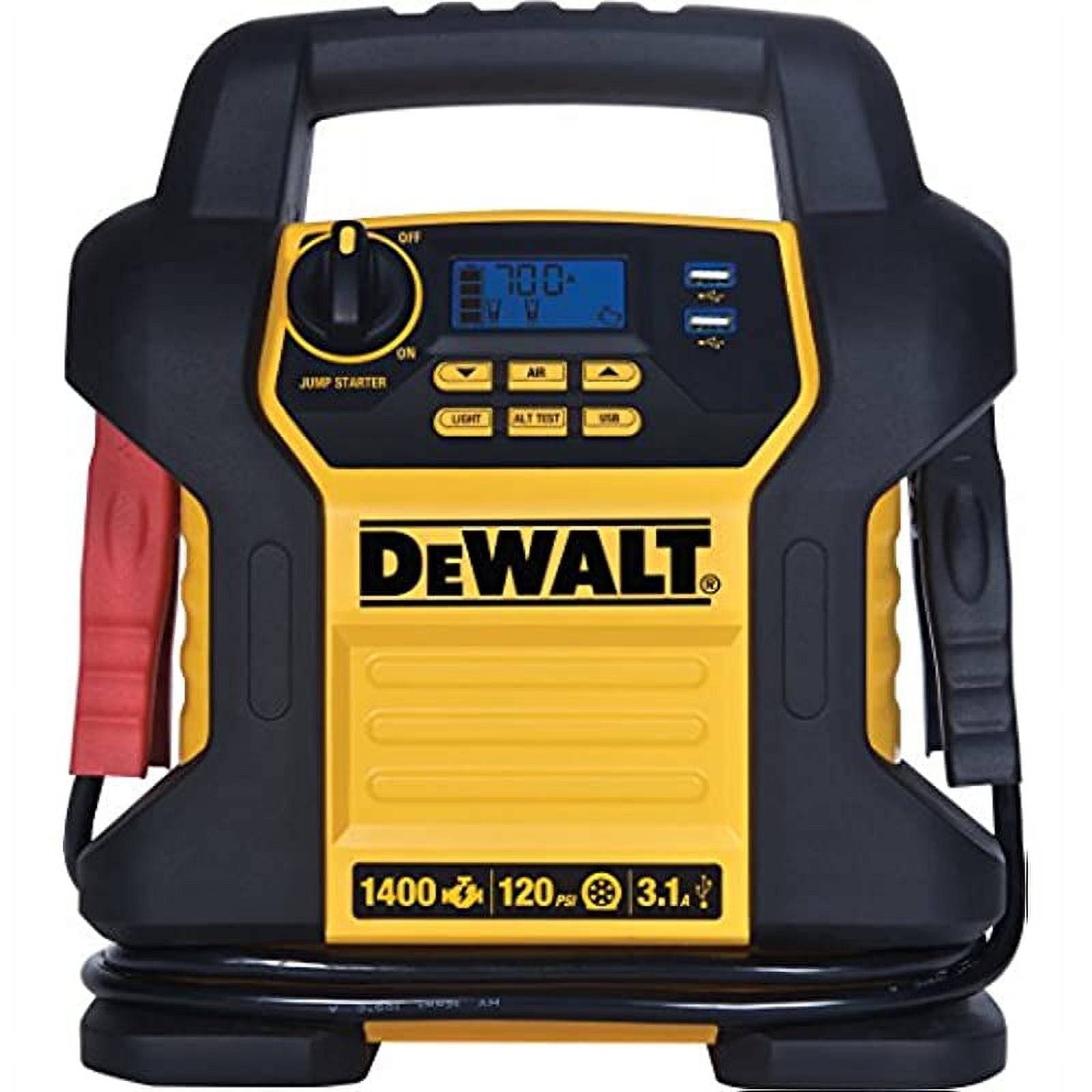 DEWALT DXAEJ14 Jump Starter 1400 Peak 700 Amps 120 PSI Compressor 3 1A USB Car Battery Cables Walmart Business Supplies