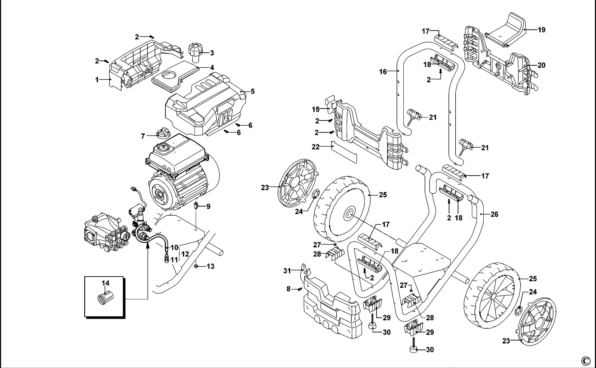 Dewalt Dxpw007e Pressure Washer type 1 Spare Parts SPARE DXPW007E TYPE 1 From Spare Parts World