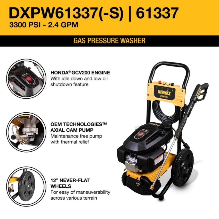 DEWALT DXPW61337 3300 PSI 2 4 GPM Cold Water Gas Pressure Washer W HONDA Engine Discounttoday