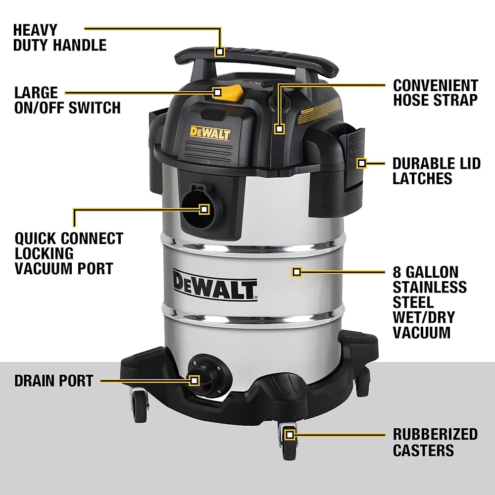 dewalt 8 gallon wet/dry vacuum