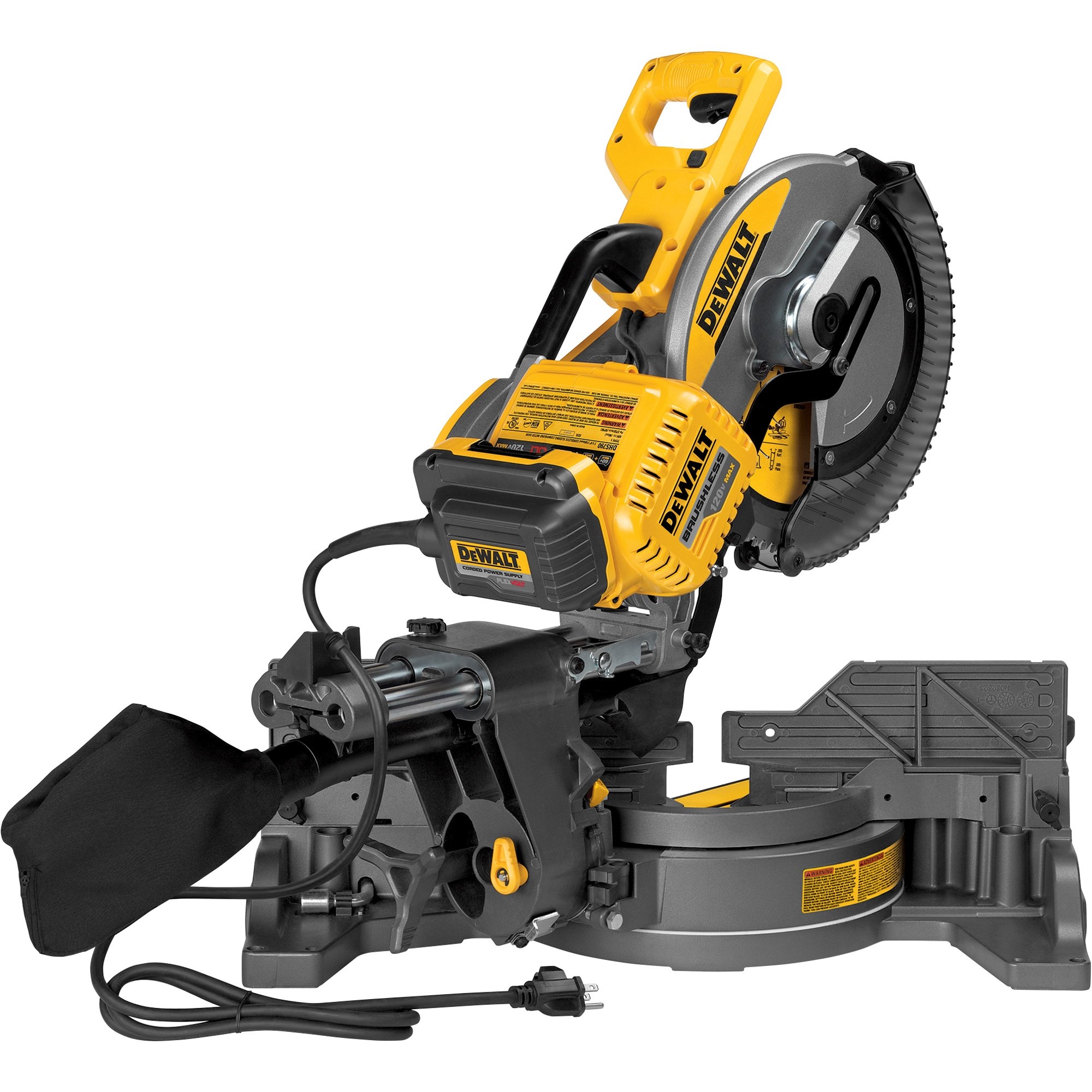DEWALT FLEXVOLT 120 VOLT MAX 12in Double Bevel Sliding Compound Miter Saw With 120 Volt AC Adapter Model DHS790AB Northern Tool