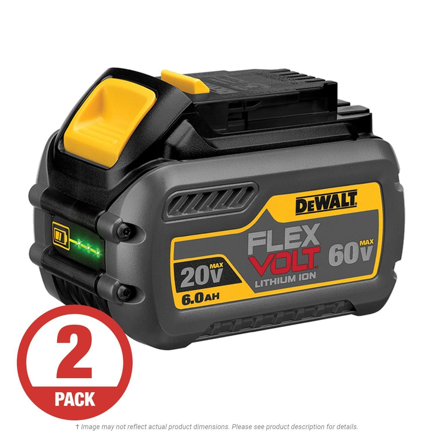 DeWalt FLEXVOLT 20 60V 6 0 Ah Battery 2 Per Pack K L Jack