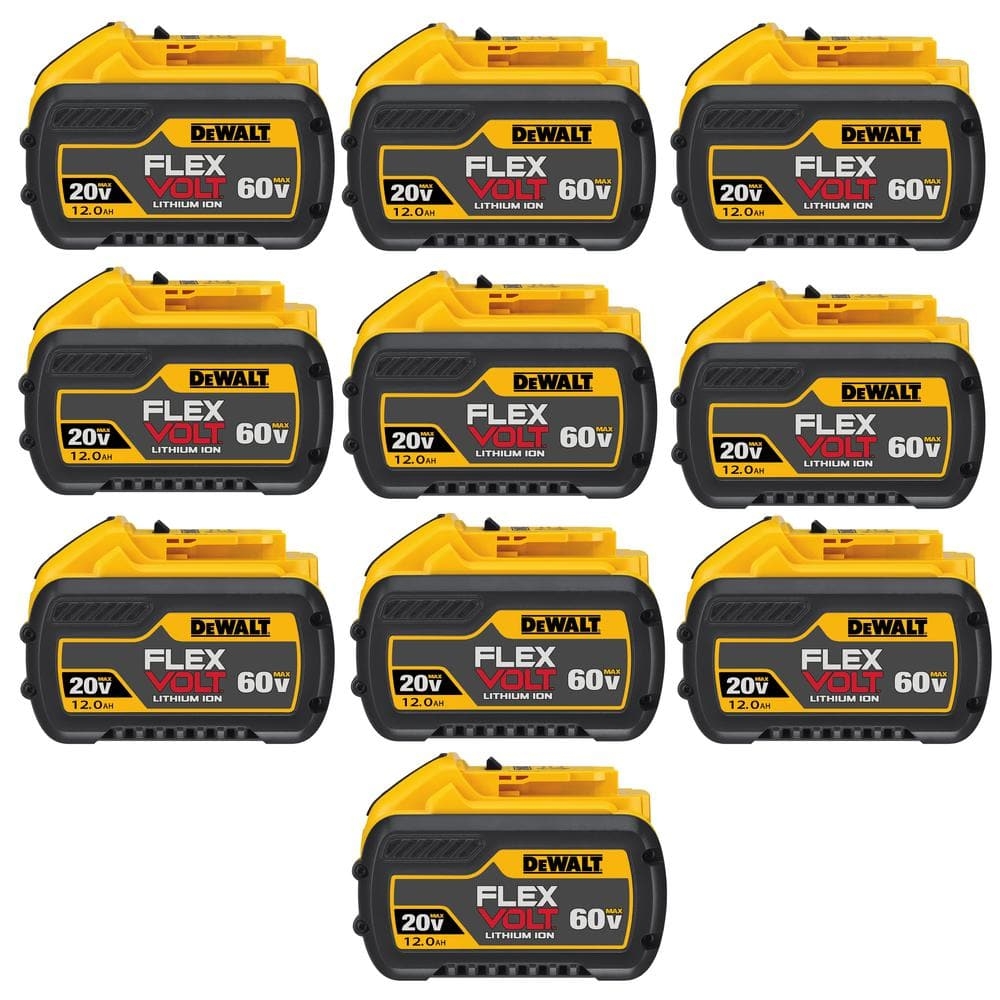 DeWalt FLEXVOLT 20 Volt 60 Volt Max Lithium Ion 12 0Ah Battery 10 Pack 