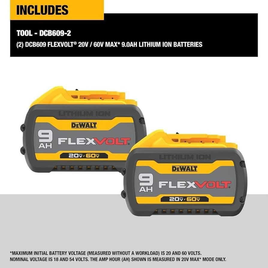 DEWALT FLEXVOLT 20V 60V MAX Batteries 9 0 Ah 2 Pack DCB609 2 Amazon
