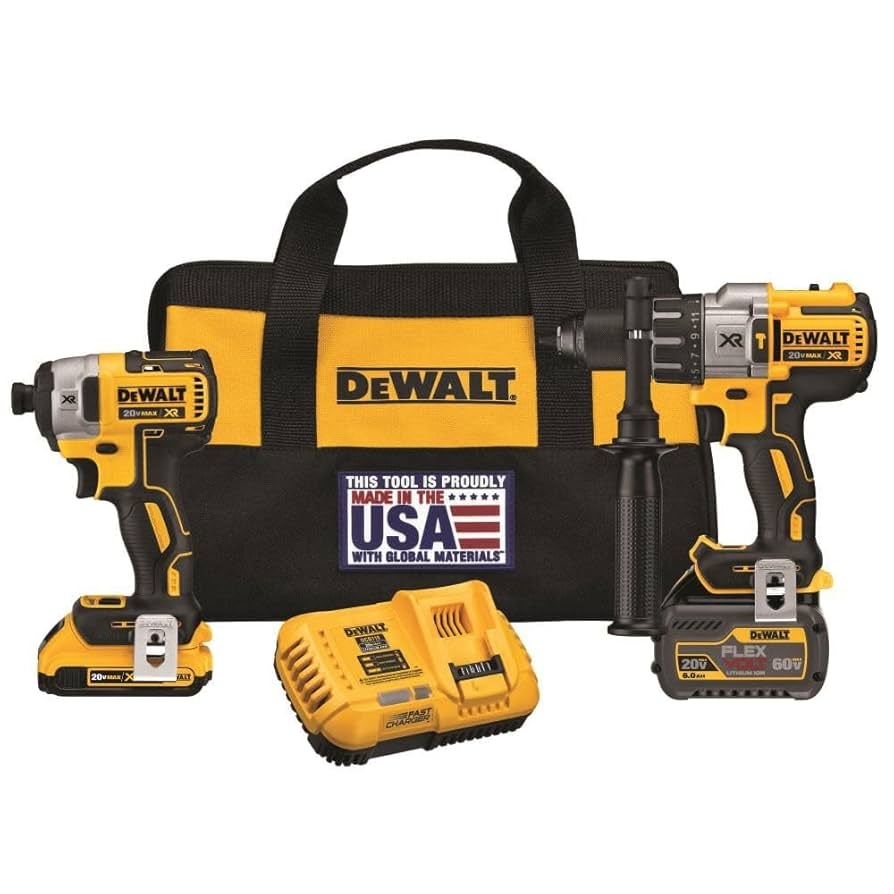 DEWALT FLEXVOLT 20V 60V MAX Cordless Drill Combo Kit Hammer Drill Impact Driver With Battery And Charger Included DCK299D1T1 Amazon