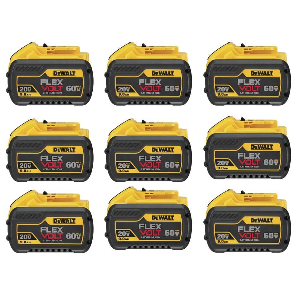 DeWalt FLEXVOLT 20V 60V Max Lithium Ion 9 0Ah Battery Pack 9 Pack 