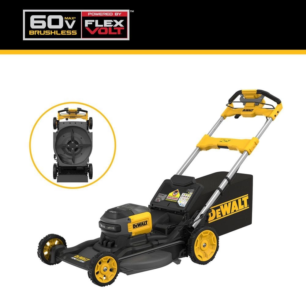 DEWALT FLEXVOLT 2x60V MAX 21 In Cordless Battery Powered Self Propelled Lawn Mower Kit With 2 4 0 Ah Batteries And Chargers DCMWSP700Y2 The Home Depot