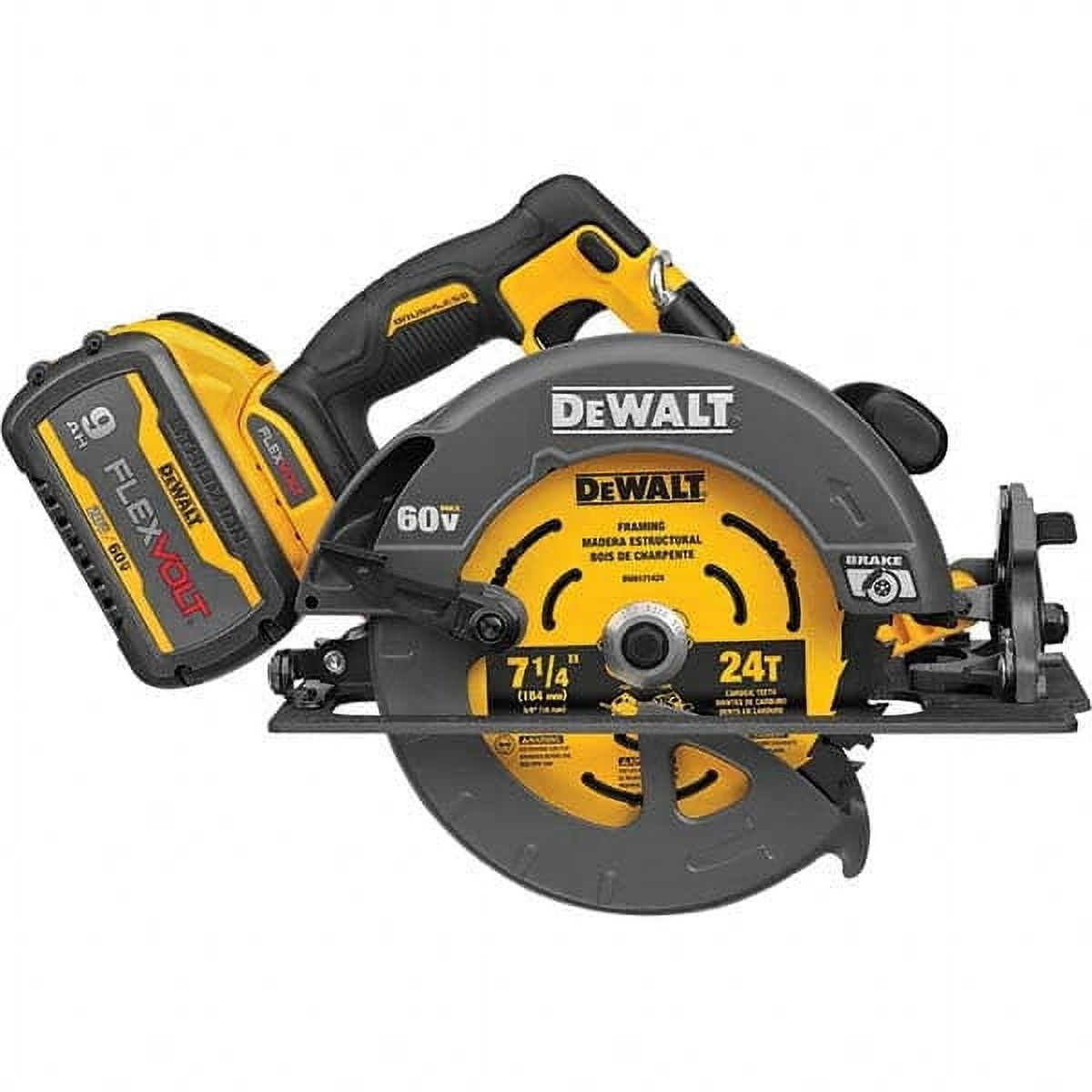 DeWalt FLEXVOLT 60 V 7 1 4 In Cordless Brushless Circular Saw Kit Battery Charger Walmart
