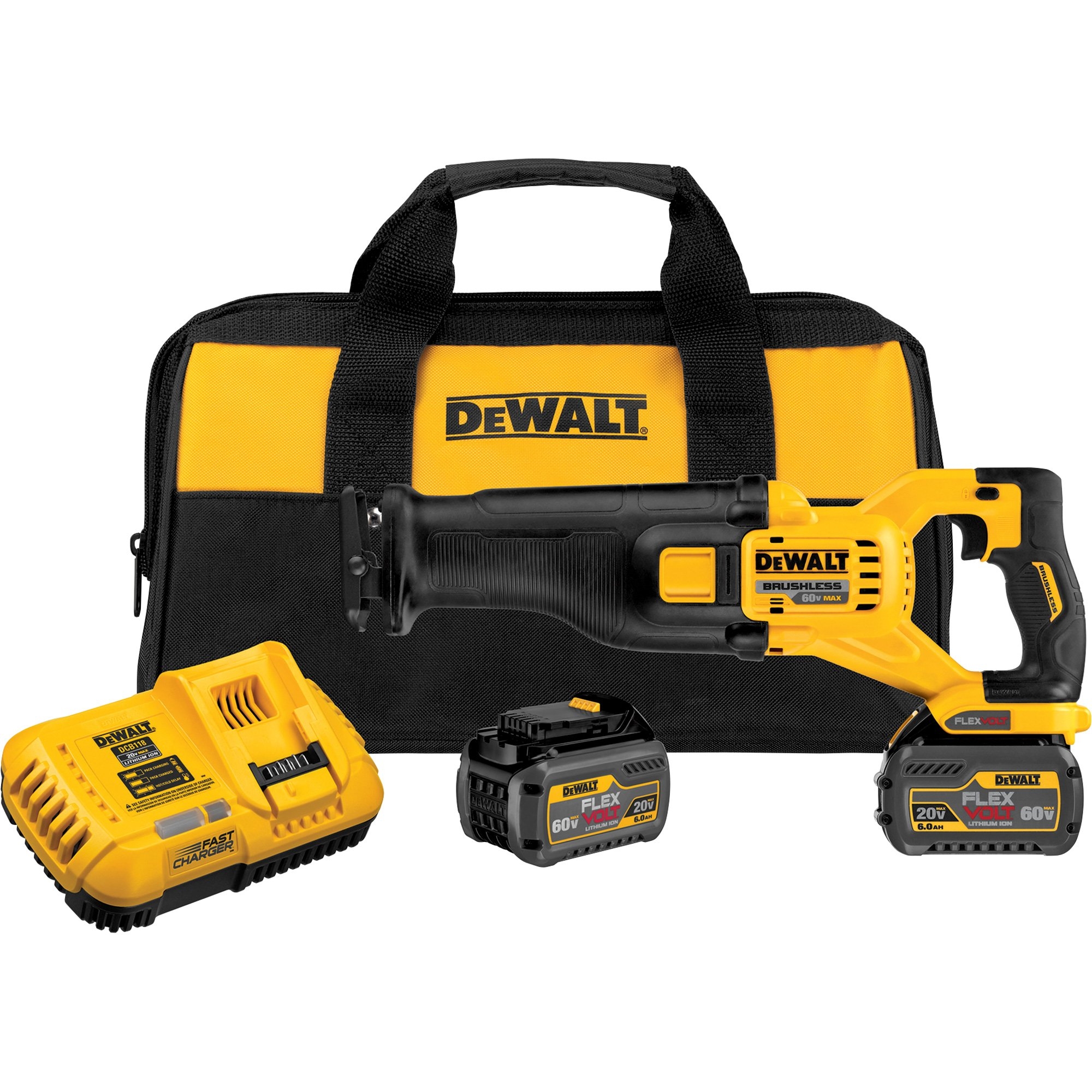 DEWALT FLEXVOLT 60 Volt Brushless Reciprocating Saw Kit Two 