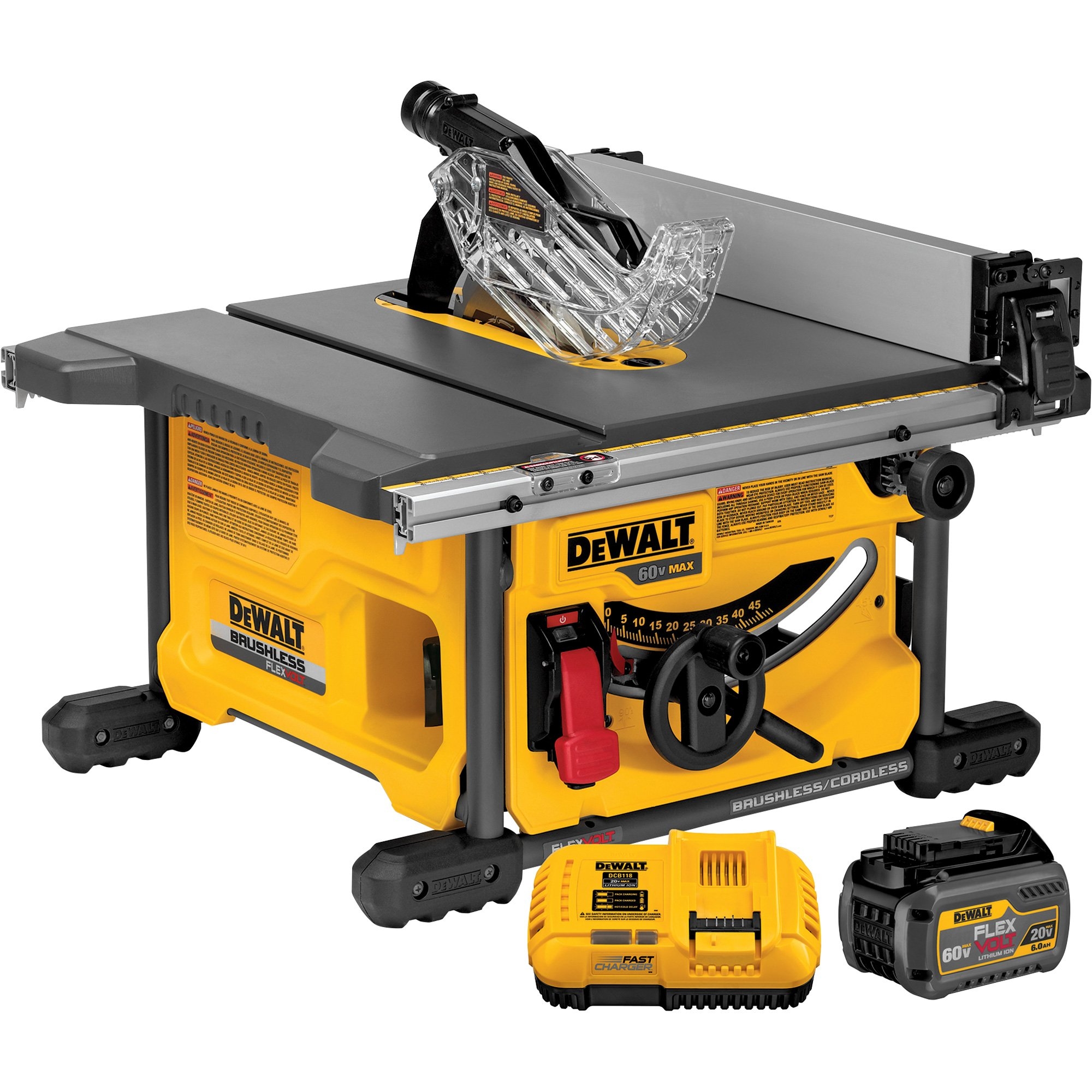 DEWALT FLEXVOLT 60 Volt MAX Brushless 8 1 4in Table Saw Kit One FLEXVOLT Battery Model DCS7485T1 Northern Tool