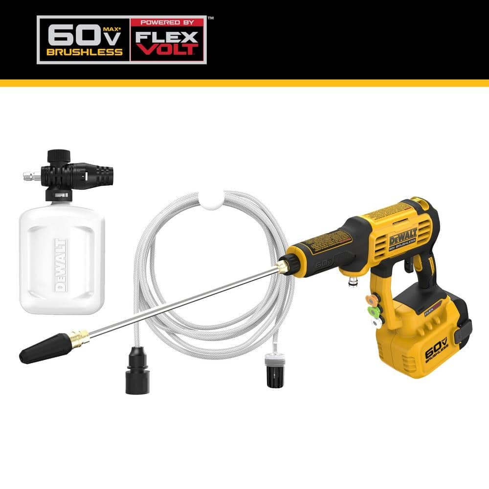 DEWALT FLEXVOLT 60V MAX 1000 PSI 1 0 GPM Cold Water Cordless Battery Power Cleaner Tool Only DCPW1000B The Home Depot