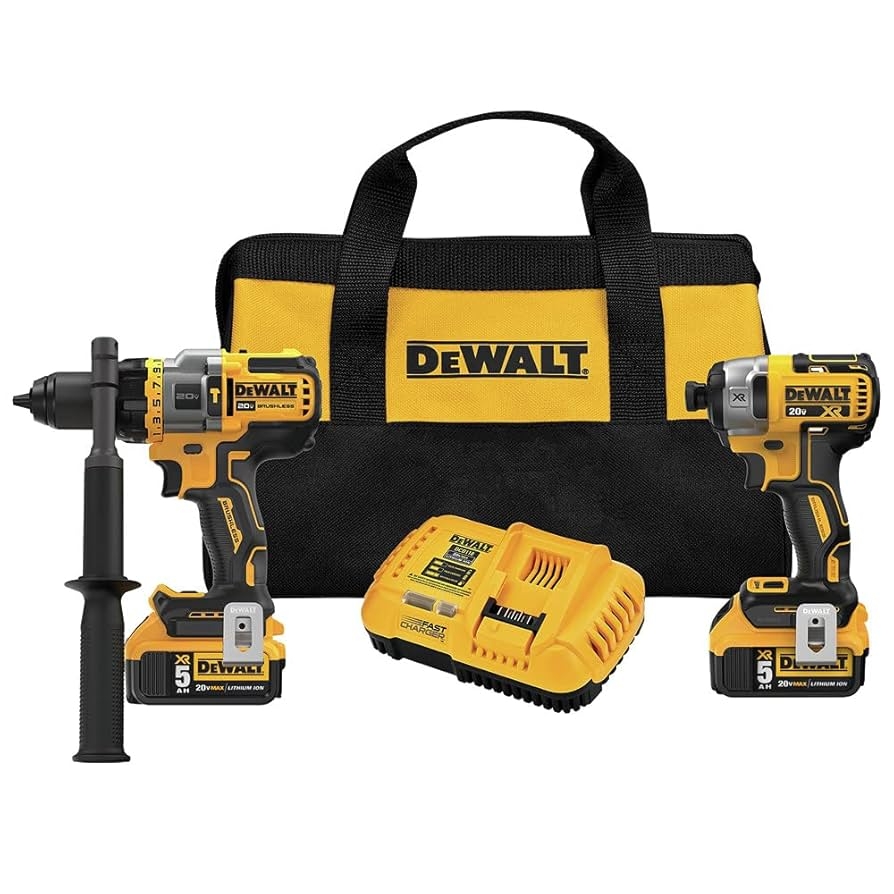 DEWALT FLEXVOLT ADVANTAGE 20V MAX Combo Kit With Hammer Drill Impact Driver 5 0 Ah 2 Tool DCK2100P2 Amazon