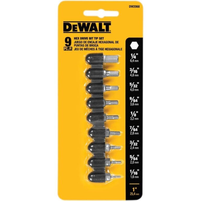 DEWALT Hex Bit Set 9 Piece DW2068 Hex Shank Drill Bits 