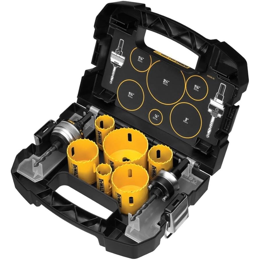 DEWALT Hole Saw Kit Standard Electrician s Set Bi Metal D180002 Yellow Hole Saw Sets Amazon