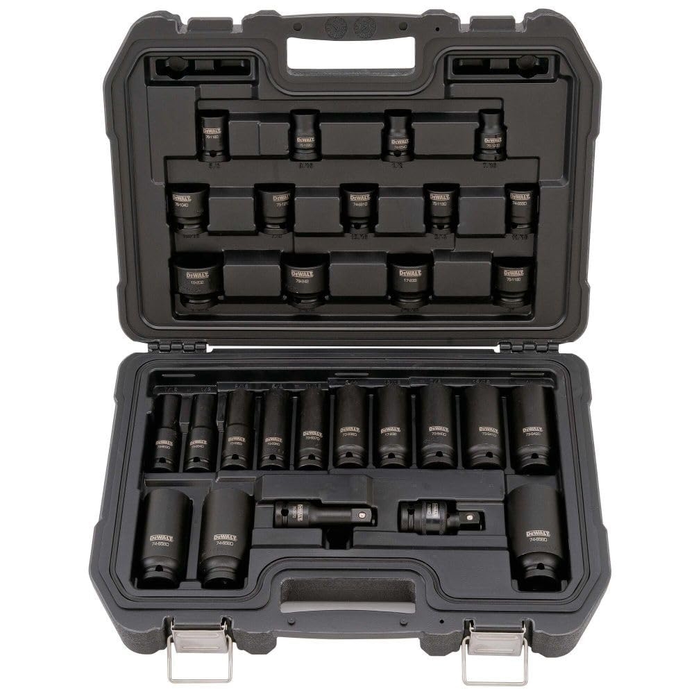 DEWALT Impact Socket Set SAE Combination Set 1 2 Inch Drive 28 Piece DWMT19244 Amazon