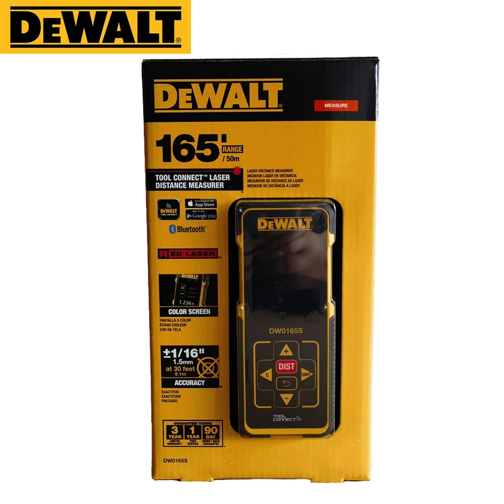 Dewalt Laser Rangefinder Dw165s Laser Distance Meter 165 feet 