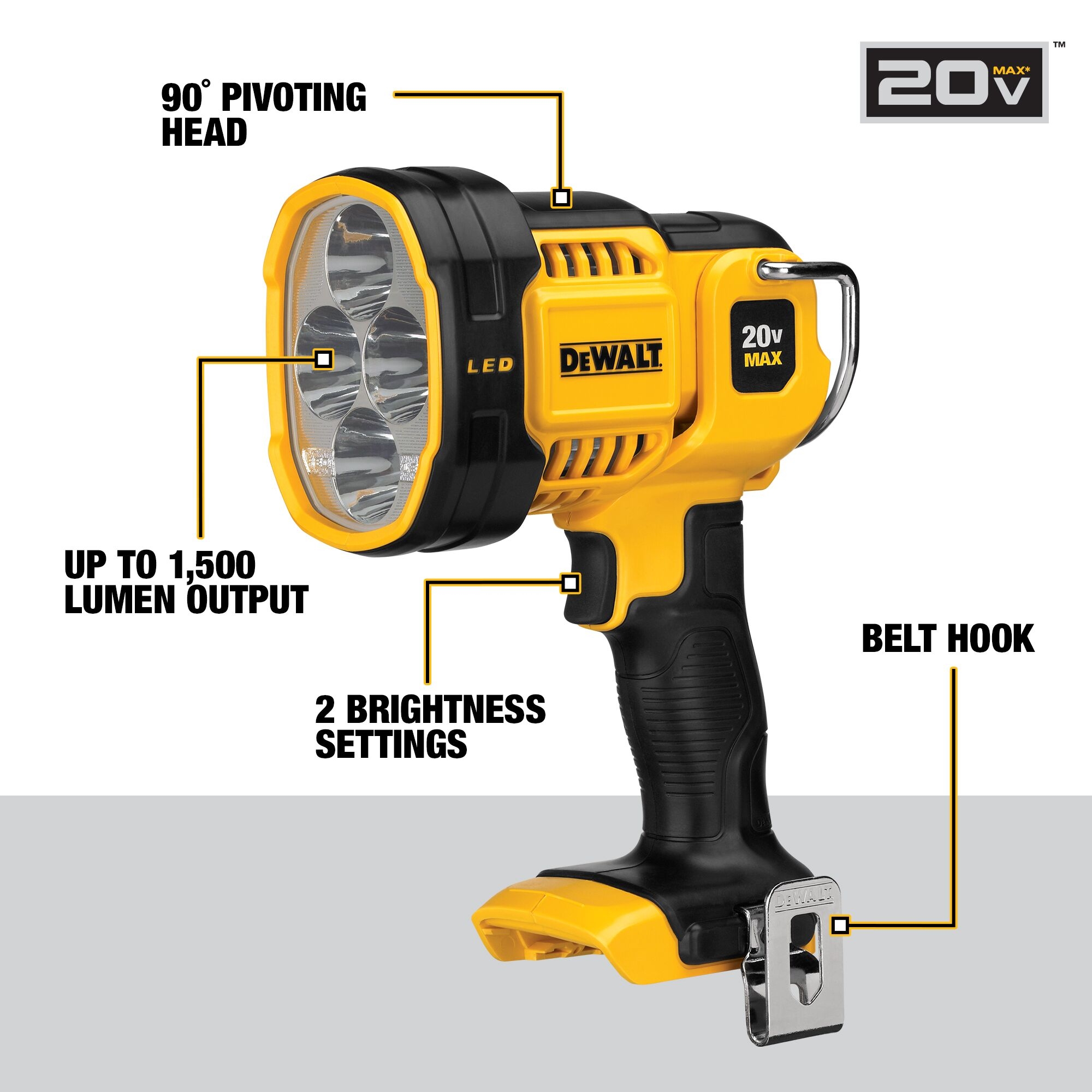 DeWalt Max Cordless Lithium Ion LED Spot Light