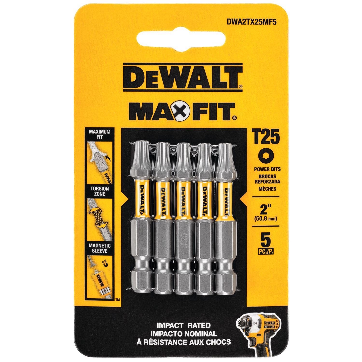 DeWalt Max Fit Torx 25 X 2 In L Screwdriver Bit Set Steel 5 Pk