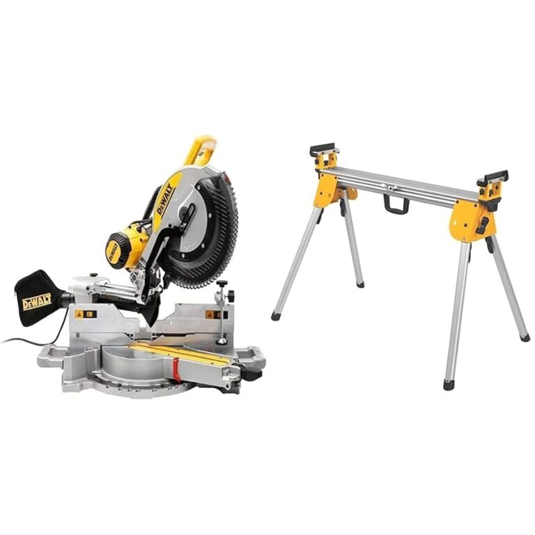 DEWALT Miter Saw 12 Inch 15 Amp 3 800 RPM Double Bevel Capacity With Sliding Compound Corded With Miter Saw Stand DWS780 DWX724 Amazon