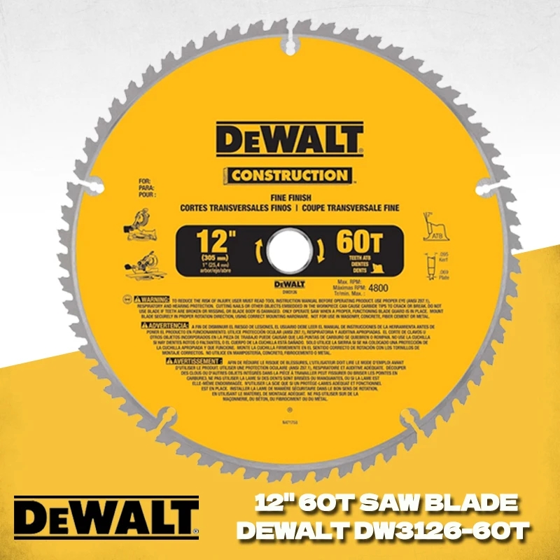 DEWALT Miter Saw Blades 12in 60T 80T Fine Finish Tungsten Carbide tipped Steel Construction Disc Tool Accessories DW3126 DW3128 AliExpress