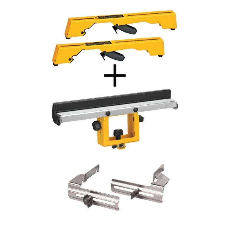 DEWALT Miter Saw Workstation Tool Mounting Brackets With Bonus Wide Miter Saw Stand Material Support And Miter Saw Crown Stops DW7231WDW7029 The Home Depot
