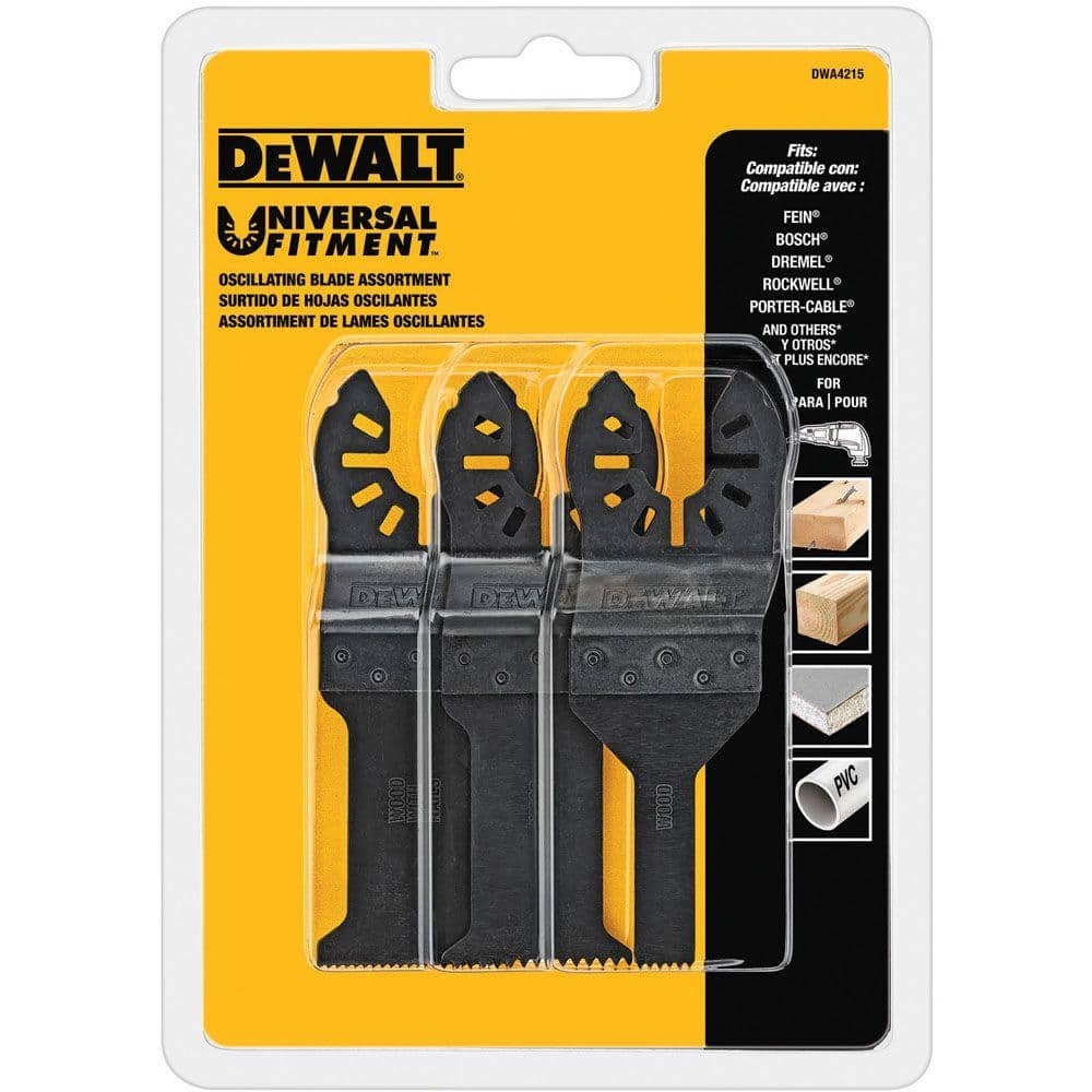 DEWALT Oscillating Blade Set 3 Piece DWA4215 The Home Depot