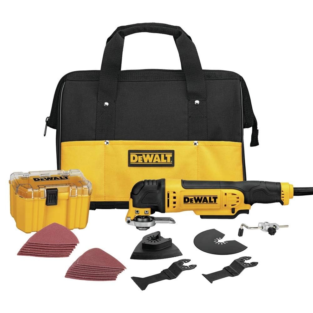 DEWALT Oscillating Tool 3 Amp Corded Includes Wood Blades Sandpaper And Tool Bag DWE315K Power Oscillating Tools Amazon