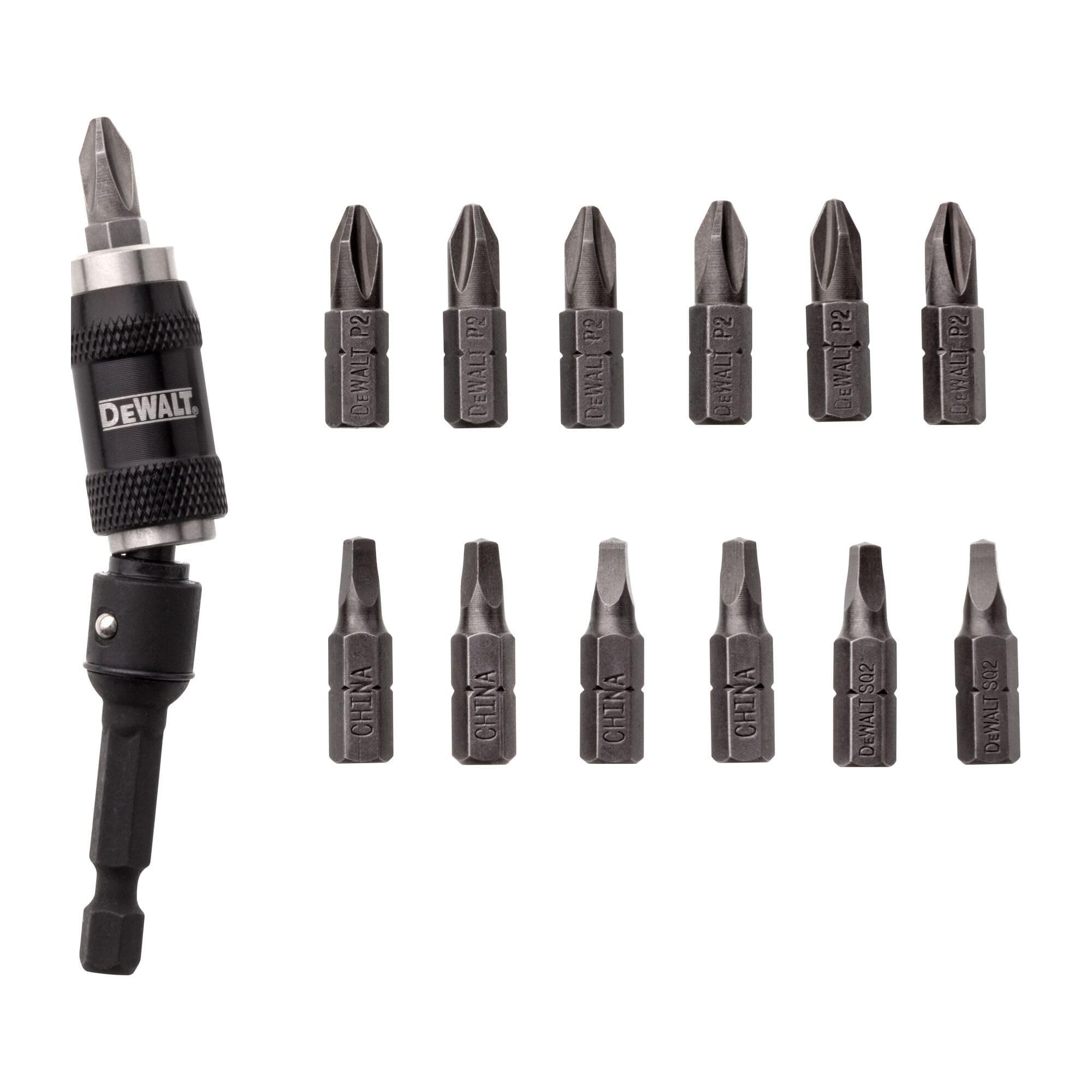 DEWALT Pivot Bit Holder Set With Screwdriving Bits And Magnetic Bit Holder 14 Piece DWPVTC14 Screwdrivers Amazon