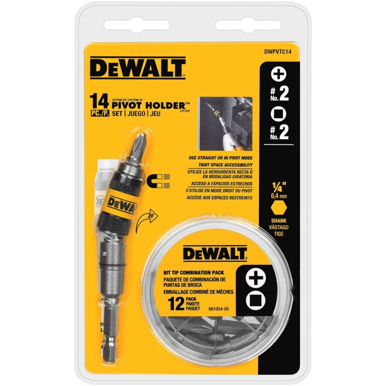DEWALT Pivot Bit Holder Set With Screwdriving Bits And Magnetic Bit Holder 14 Piece DWPVTC14 Screwdrivers Amazon
