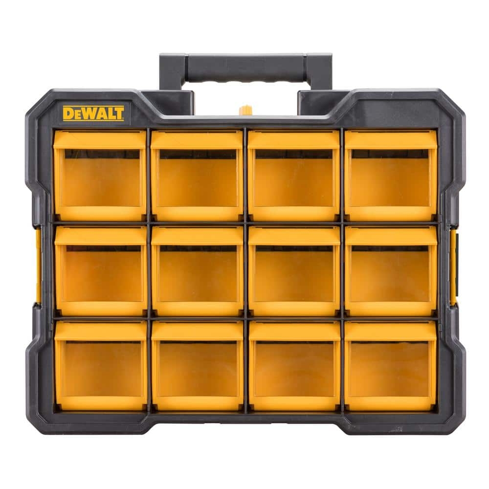 DEWALT Plastic 12 Compartment Small Parts Organizer Flip Bin 