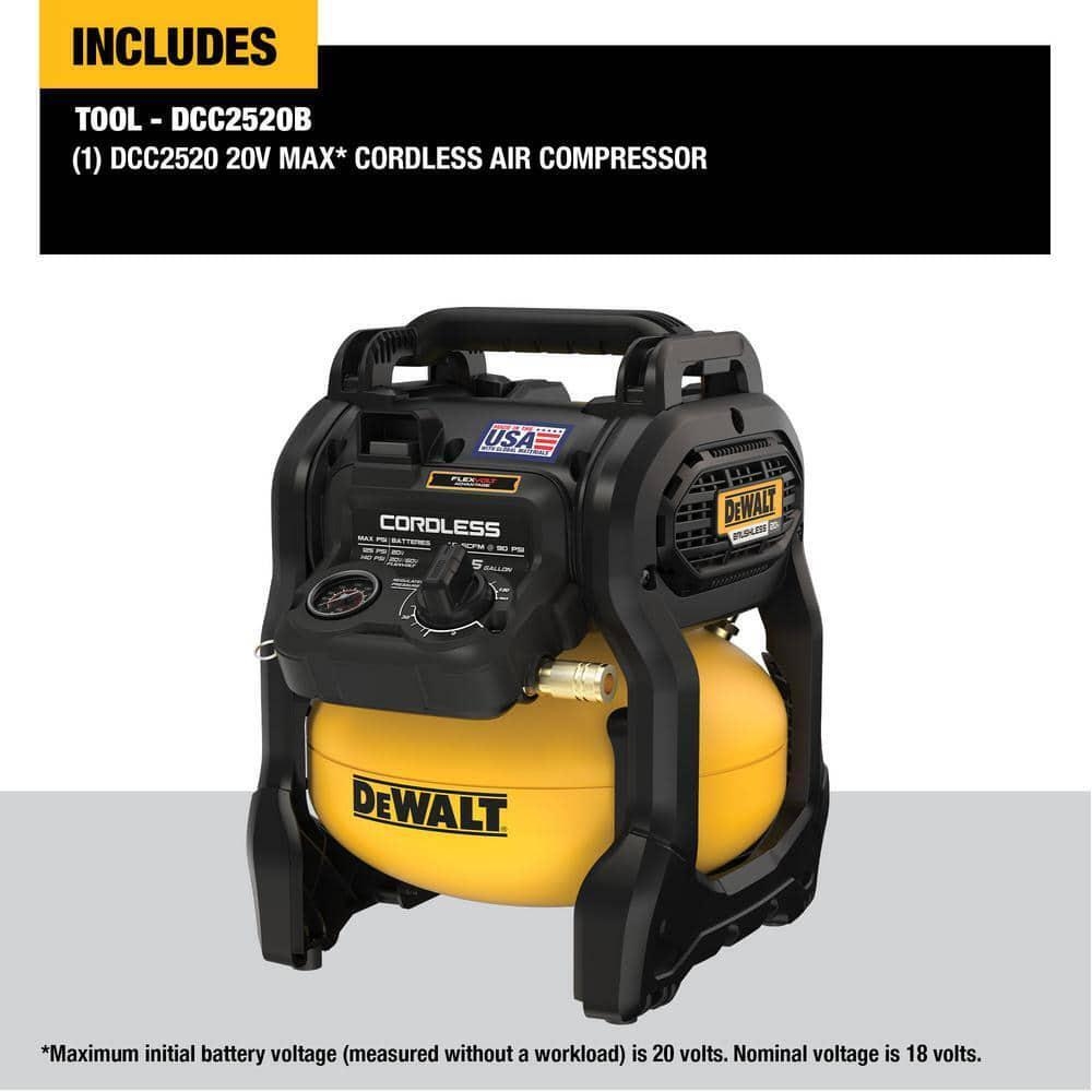 DEWALT Portable Air Compressor 2 5 Gal 20V Cordless Single Stage Tool Only EBay