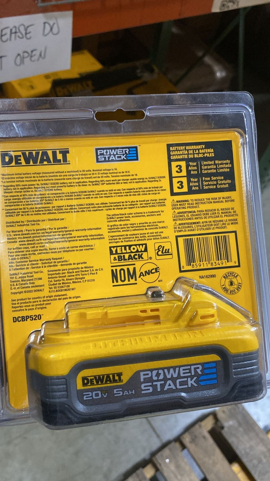 DEWALT POWERSTACK 20V Lithium Ion 5 0Ah Battery Pack Th2536 Power Tool Batteries