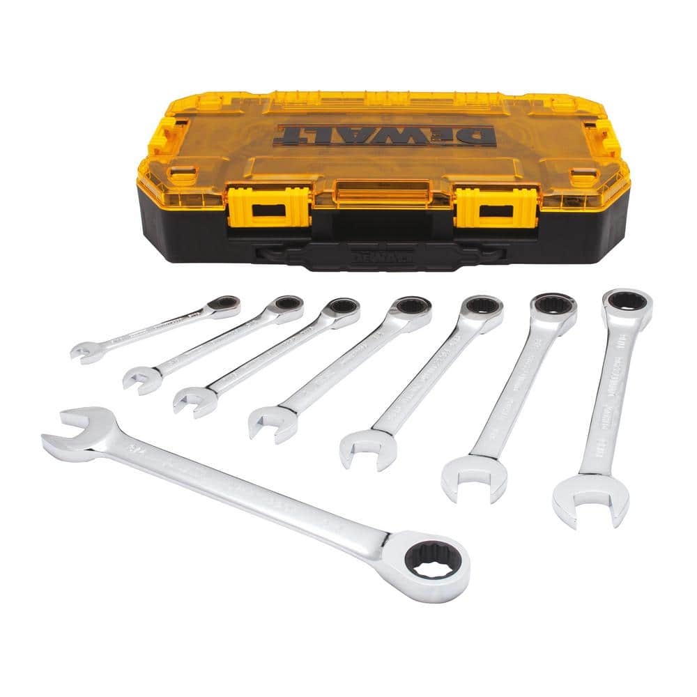DEWALT Ratcheting SAE Combination Wrench Set 8 Piece DWMT74733 The Home Depot
