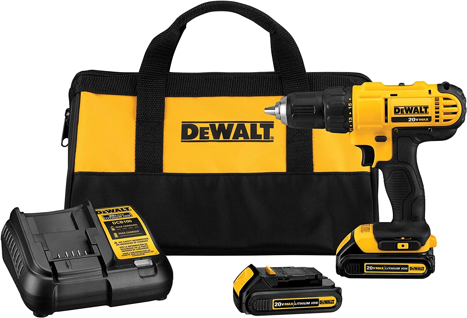 Dewalt Refurbished DCD771C2R Cordless 20V Max Compact 1 2 Drill 