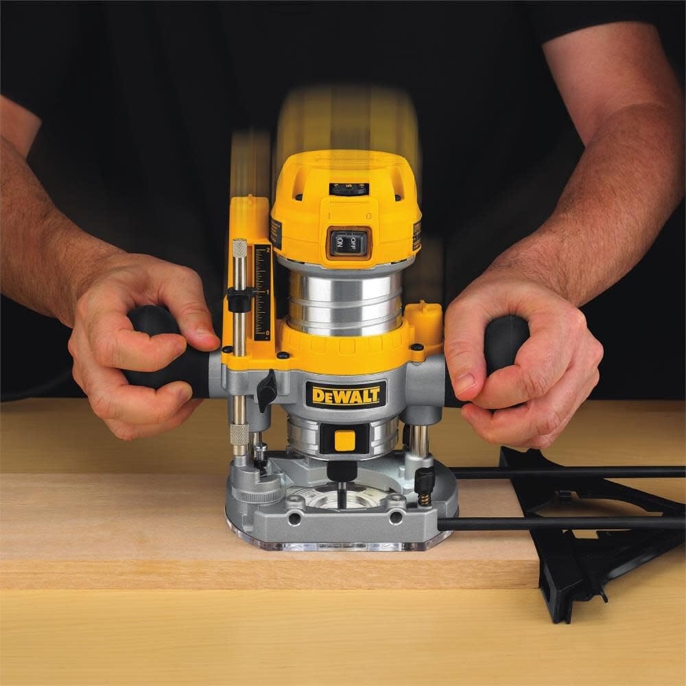 DEWALT Router Fixed Plunge Base Kit Variable Speed 1 25 HP Max Torque DWP611PK Power Routers Amazon