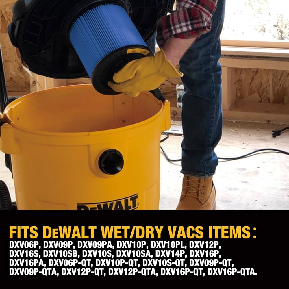 DEWALT Shop Vac Filters DXVC6912 Replacement Filter For Dewalt 6 