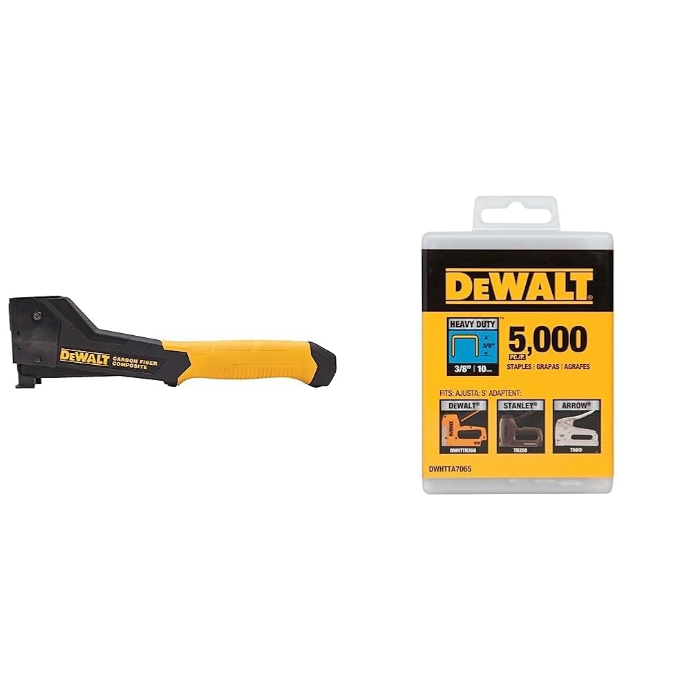 DEWALT Stapler Carbon Fiber DWHT75900 U0026 DWHTTA7055 Heavy Duty Narrow Crown Staples 5 16 Inch Crown Amazon