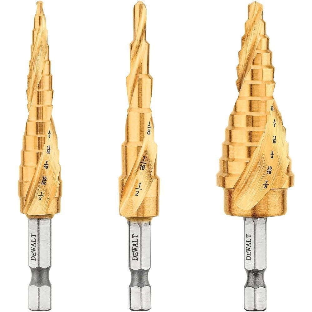 DEWALT Step Drill Bit Set 3 Piece DWA1790IR Screwdriver Bit Sets Amazon