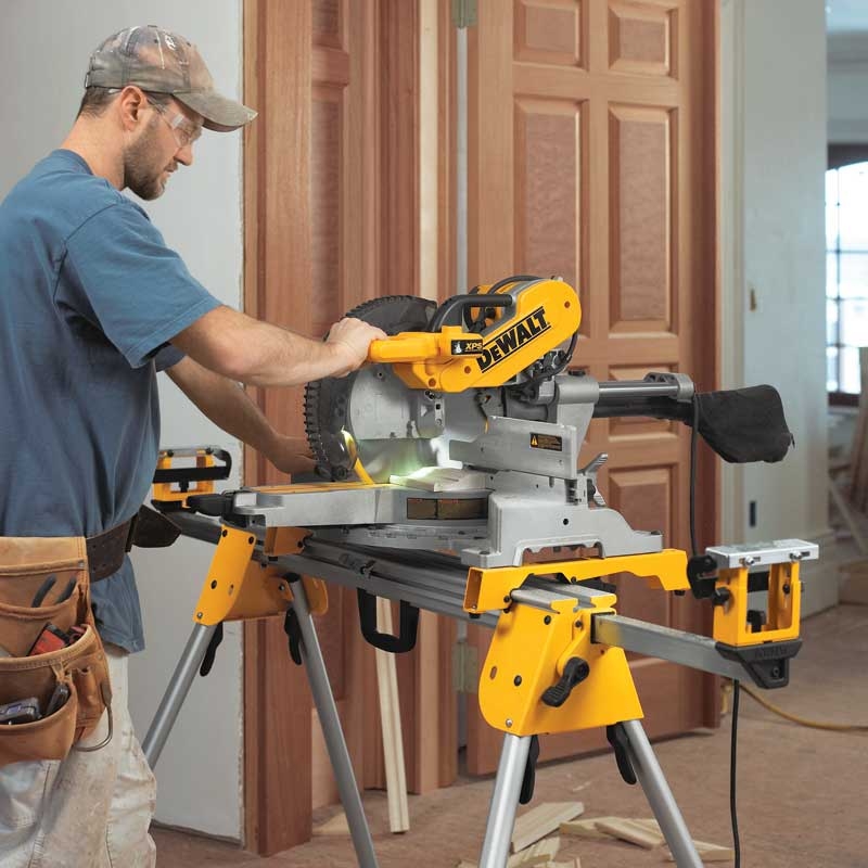 Dewalt Table Saw Miter Saw Combo DEWALT DWS715 Corded Single Bevel Compound Miter Saw 15 Amp 