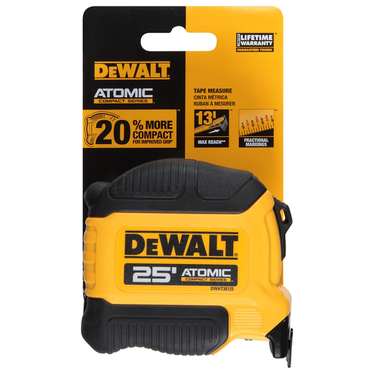 DEWALT Tape Measure 25 Feet Atomic Compact Series 1 Each 