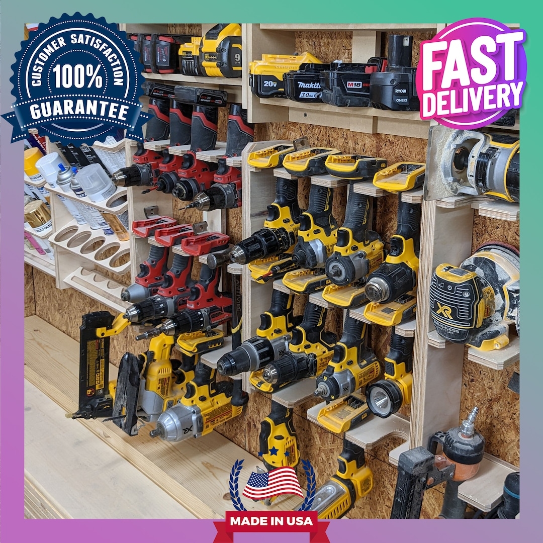 Dewalt Tool Organizer 12 Slots ALL MANUFACTURERS Power Tool Shelf Storage System Clean And Organize Your Shop U0026 Garage Great Gift For DAD Etsy
