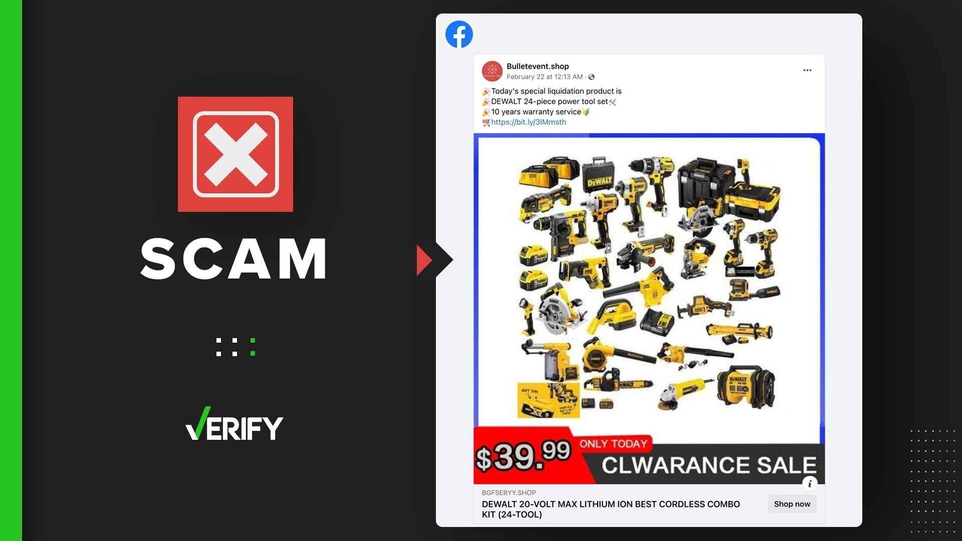 DEWALT Tool Set Sale Facebook Posts Are A Scam 9news