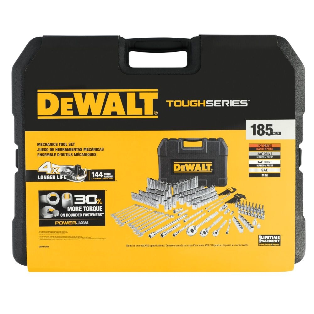 DEWALT TOUGHSERIES 185 Piece 3 Drive Mechanics Tool Set DWMT45409 